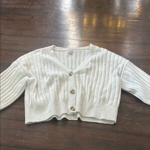 a new day Women's Cream Ribbed Cardigan